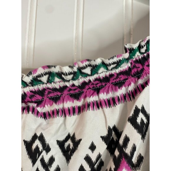 Wrangler Retro Womens Boho Off-Shoulder Top L Multicolor Rayon - Picture 7 of 16